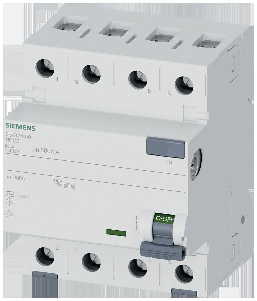 Siemens 5SV47460 5SV4746-0 RCCB AC 63 A 0.5 A 400 V-0