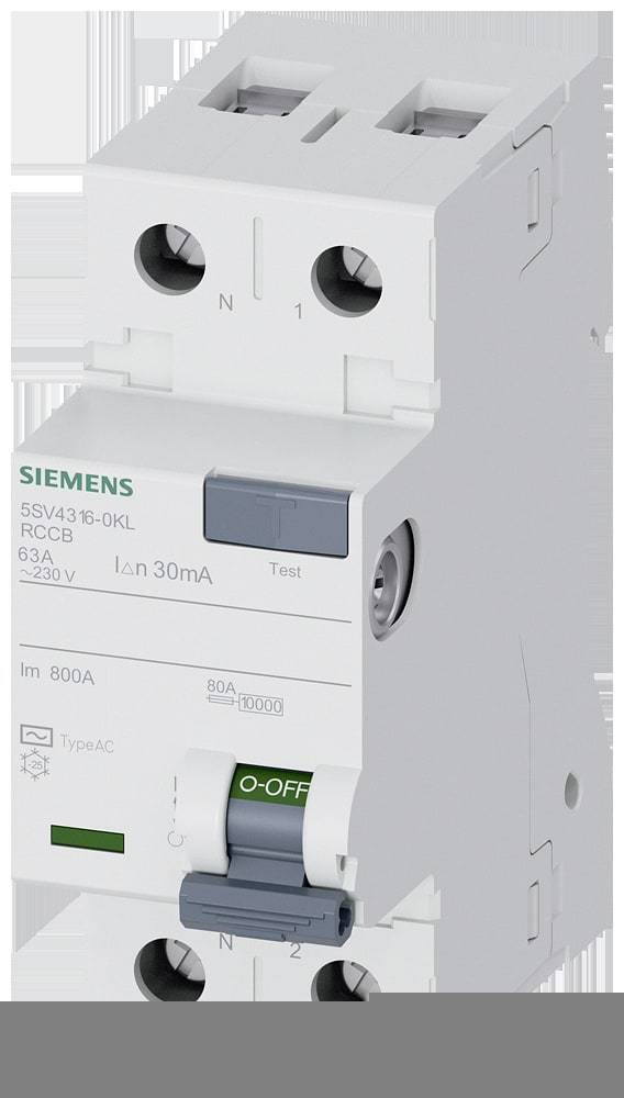 Siemens 5SV43160KL 5SV4316-0KL RCCB AC 63 A 0.03 A 230 V-0