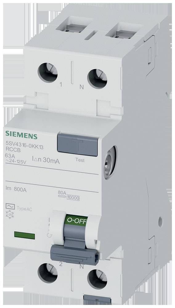 Siemens 5SV43160KK13 5SV4316-0KK13 RCCB AC 63 A 0.03 A 125 V-0