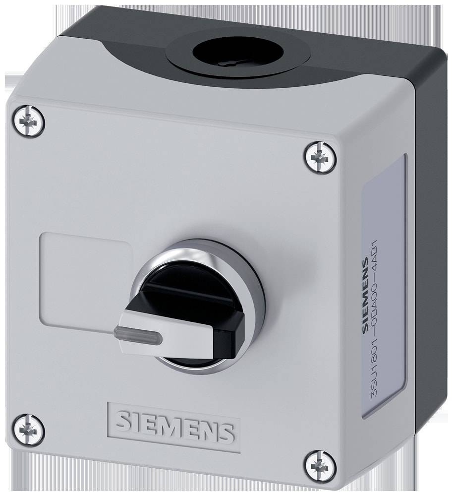 Siemens 3SU18010BA004AB1 3SU1801-0BA00-4AB1 Enclosure for floor mounting, Front ring (steel), + label Toggle Black, Silver 1 pc(s)