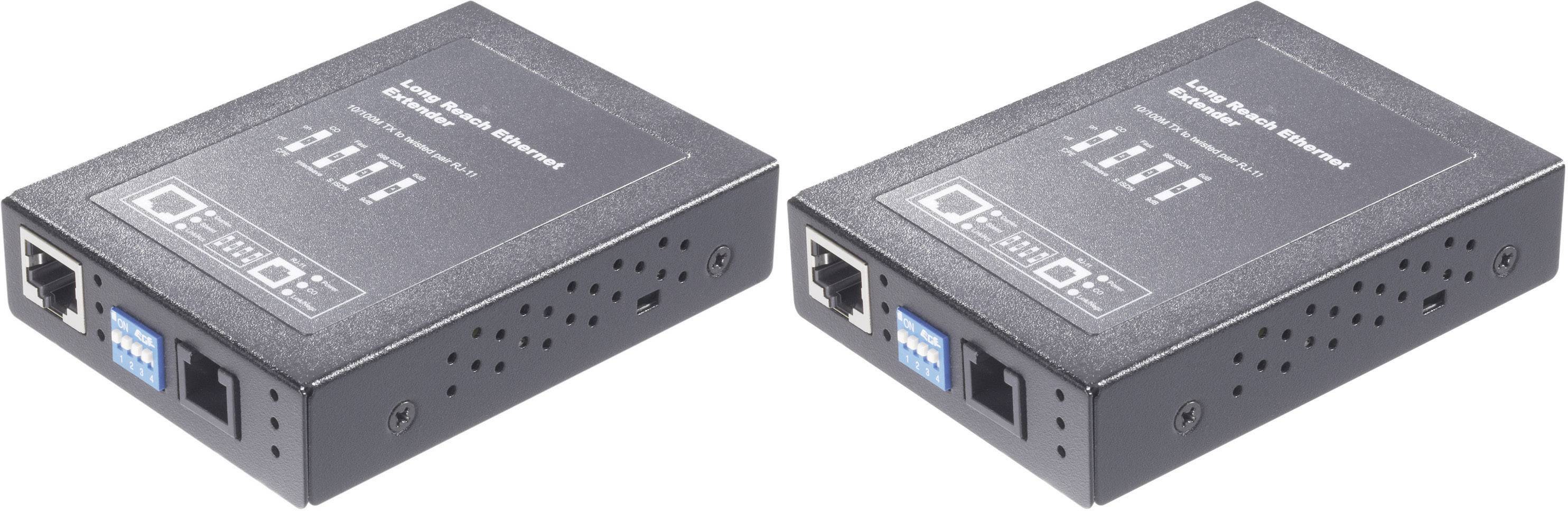 Renkforce RF-4812624 Network extender Two-wire Range (max.): 1000 m 90 Mbps