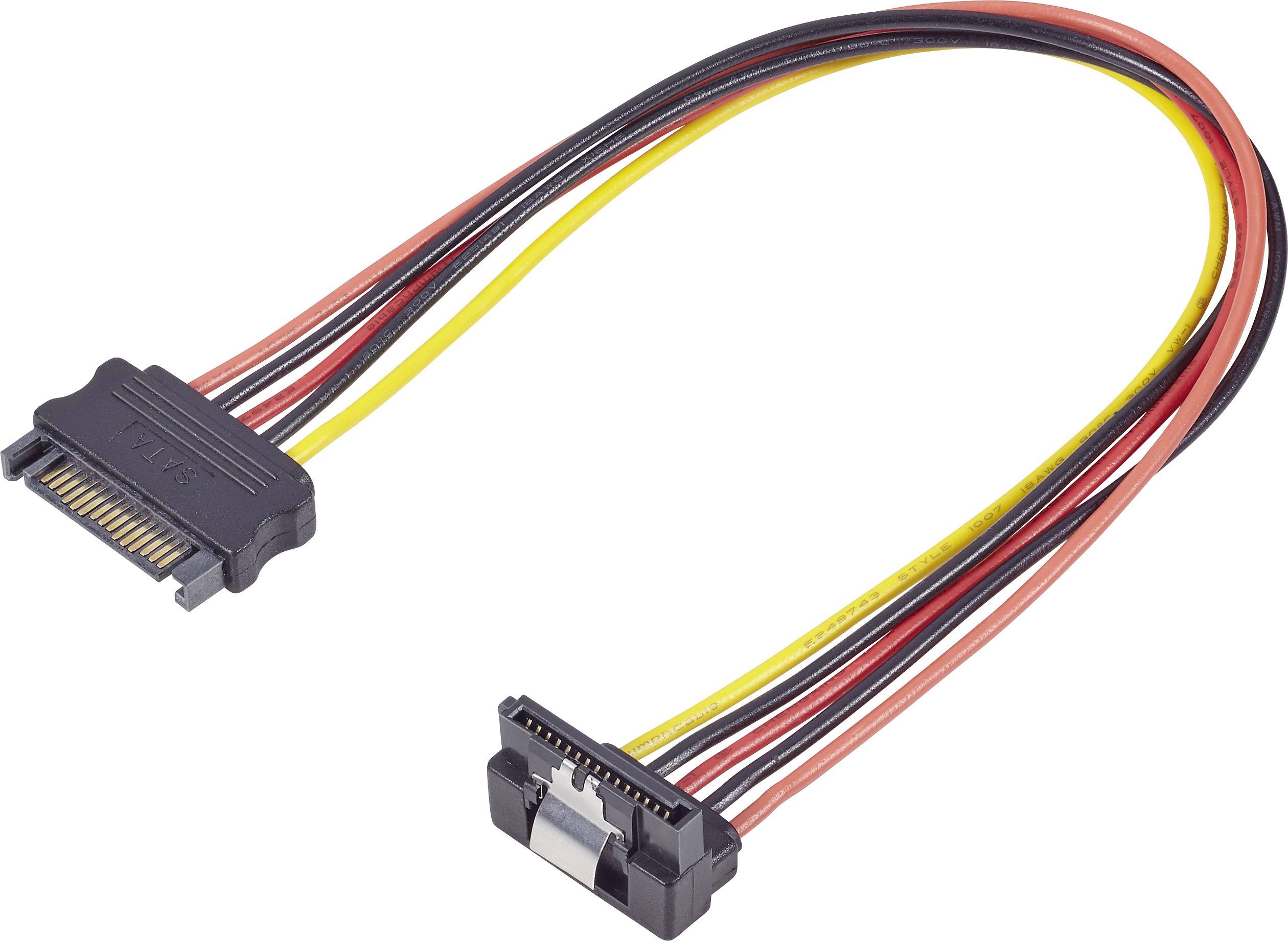 Renkforce Current Cable extension [1x SATA power plug - 1x SATA power socket] 0.30 m Black, Red, Yellow