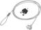Cable lock with two keys for securing laptops. Silver lock head and loop for attaching to fixed objects.