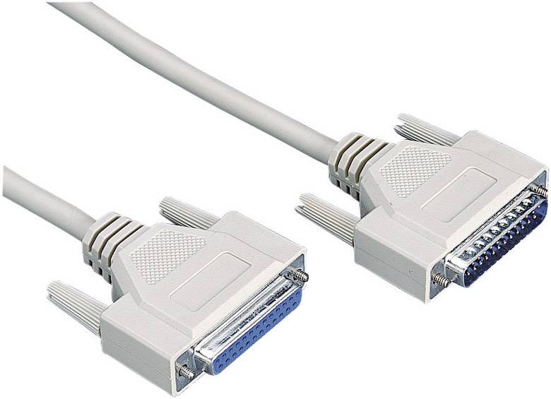 Digitus Series, Parallel Cable extension [1x D-SUB plug 25-pin - 1x D-SUB socket 25-pin] 10.00 m Grey