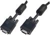 VGA Cable extension VGA 9-pin socket, VGA 9-pin plug 0.50 m Black 993343 screwable, incl. ferrite core USB cable