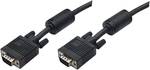 Manhattan SVGA Monitor Cable, HD15 Male / HD15 Male with Ferrite Cores, 15 m (50 ft.), Black