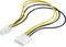 'PC network adapter cable with two ends: a white 4-pin Molex plug and a 6-pin plug, with two black and two yellow cables.'