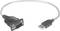 A converter cable with a VGA plug on one side and a USB plug on the other side.