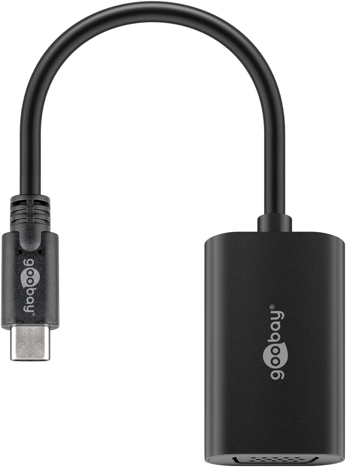 Goobay 38531 VGA Adapter [1x USB-C® plug - 1x VGA socket] Black Duplex use connector 13 cm-0