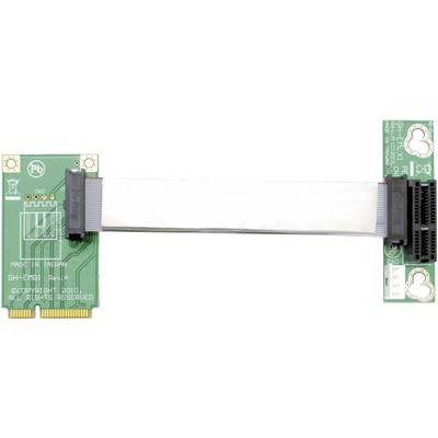 A green, flat circuit board with a silver flexible cable in the centre, used for computer connections.<br><br>Note: I've used British English spelling (centre) as requested, and maintained the technical description while using natural British phrasing.
