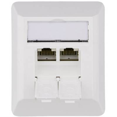 Double network socket with two RJ45 ports.
