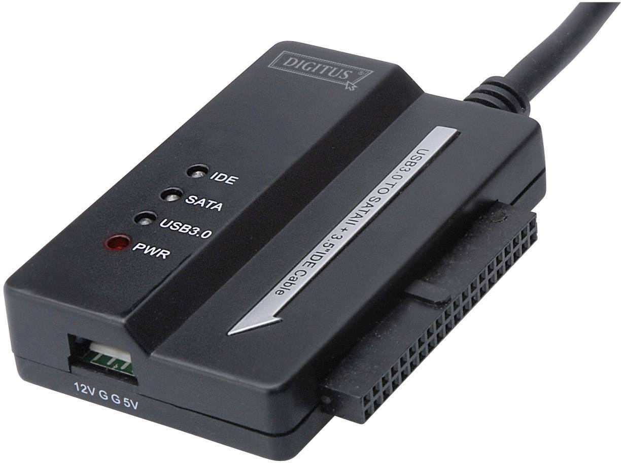 Digitus Hard drives Adapter [1x USB 3.2 1st Gen connector A (USB 3.0) - 1x SATA socket 7+15-pin, IDE socket 40-pin, IDE 