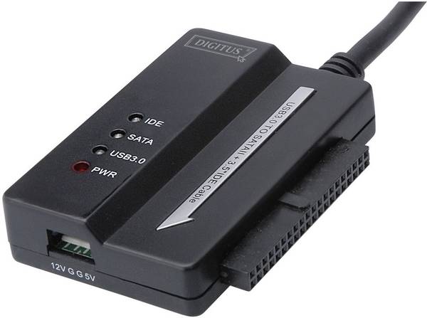 Digitus Hard drives Adapter [1x USB 3.2 1st Gen connector A (USB 3.0) - 1x SATA socket 7+15-pin, IDE socket 40-pin, IDE socket 44-pin] DIGITUS - USB 3.0 IDE & SATA-Kabel 0.50 m