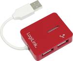 Red LogiLink 4 Port USB 2.0 HUB