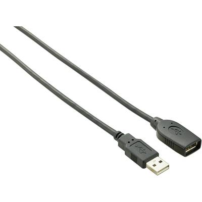 A black USB extension cable with a standard USB-A plug on one side and a USB-A socket on the other side.