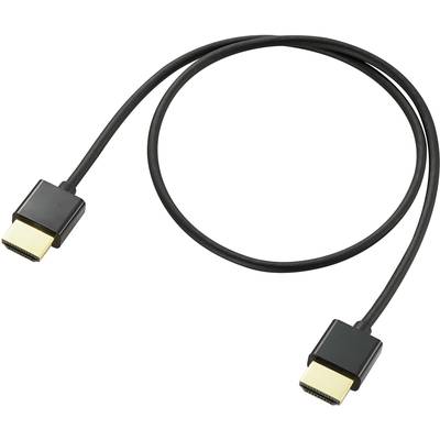 SpeaKa Professional HDMI Cable HDMI-A plug, HDMI-A plug 0.50 m Black SP-3945864 Audio Return Channel, gold plated connec