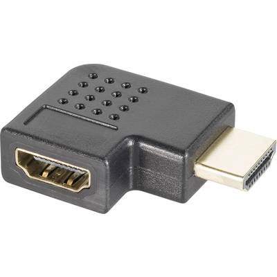 HDMI Adapter [1x HDMI plug - 1x HDMI socket] 90° to the right angled gold plated connectors SpeaKa Professional