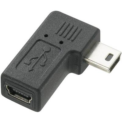 Black USB adapter with Mini-USB port to HDMI socket. Useful for connecting devices with different ports.