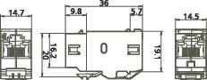 Floor plan of a flat with multiple rooms. Rooms with size and door positions are shown. Central kitchen with surrounding living areas.