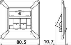 Metz Connect 1309151002-E Network outlet Flush mount Insert with main panel and frame Unequipped 2 ports Grey-2