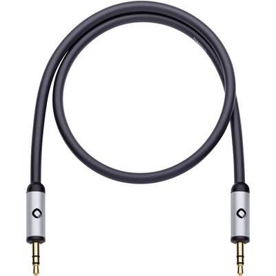 Oehlbach 60013 Jack Audio/phono Cable [1x Jack plug 3.5 mm - 1x Jack plug 3.5 mm] 1.50 m Black gold plated connectors