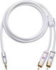 Oehlbach 60003 RCA / Jack Audio/phono Cable [2x RCA plug (phono) - 1x Jack plug 3.5 mm] 3.00 m White gold plated connectors