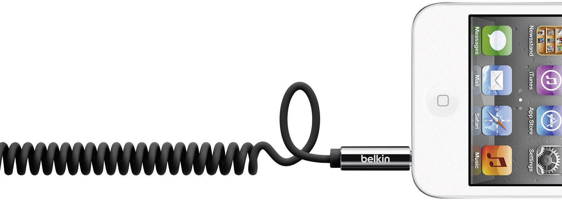 Belkin AV10126cw06-BLK Jack Audio/phono Cable [1x Jack plug 3.5 mm - 1x Jack plug 3.5 mm] 1.80 m Black Spiral cable-2