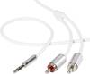 SpeaKa Professional SP-7870524 RCA / Jack Audio/phono Cable [2x RCA plug (phono) - 1x Jack plug 3.5 mm] 1.50 m White SuperSoft sheath