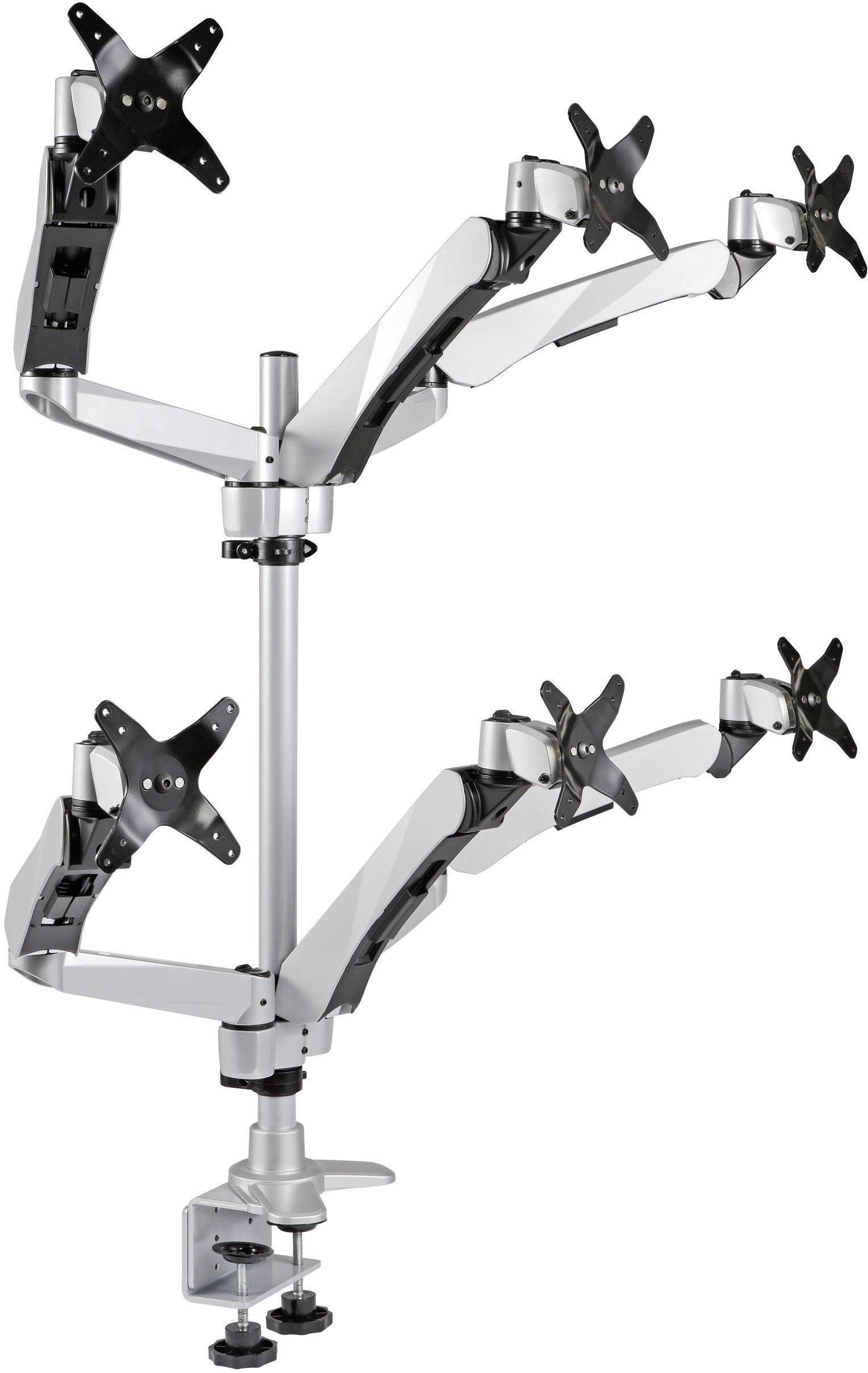SpeaKa Professional Monitor desk mount SP-3947576 Flex 6 25,4 cm (10") - 48,3 cm (19") Black, Silver Height-adjustable, -2