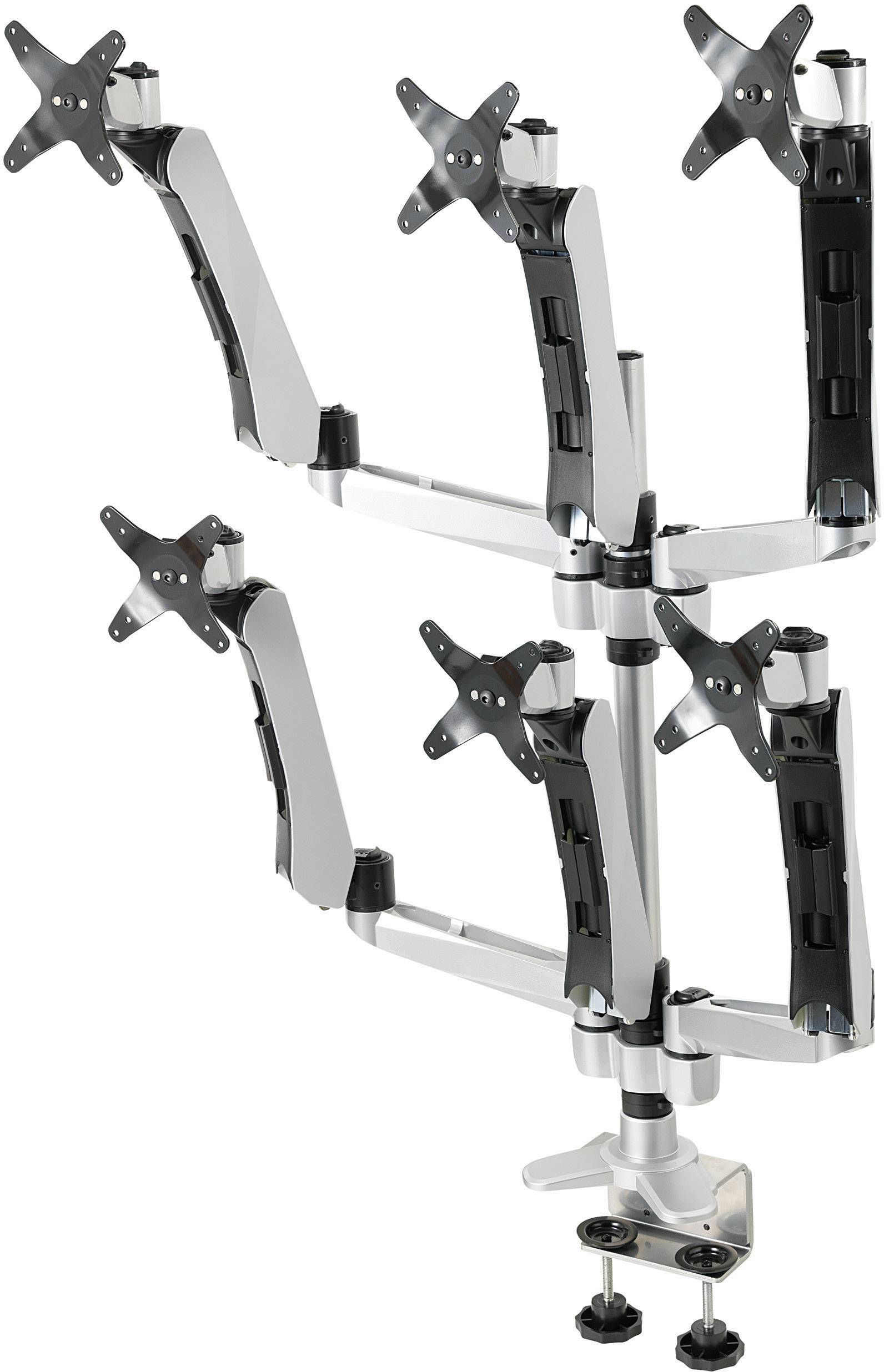 SpeaKa Professional Monitor desk mount SP-3947576 Flex 6 25,4 cm (10") - 48,3 cm (19") Black, Silver Height-adjustable, -3