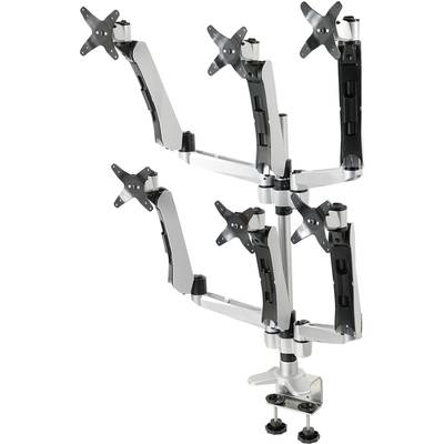 SpeaKa Professional Monitor desk mount SP-3947576 Flex 6 25,4 cm (10") - 48,3 cm (19") Black, Silver Height-adjustable, -3