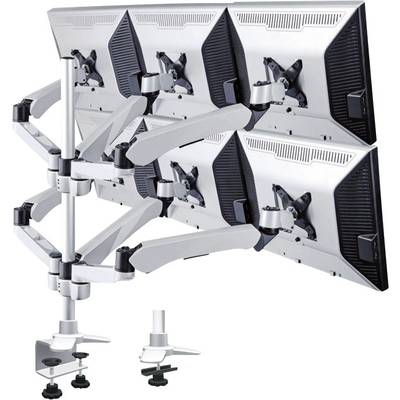 SpeaKa Professional SP-3947576 Flex 6x Monitor desk mount 25,4 cm (10") - 48,3 cm (19") Height-adjustable, Tiltable, Swi