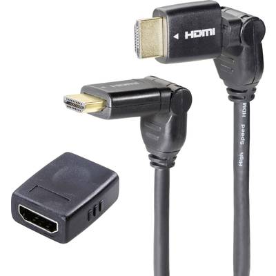 SpeaKa Professional HDMI Cable extension HDMI-A plug, HDMI-A socket 2.00 m Black SP-3948536 Audio Return Channel, gold p