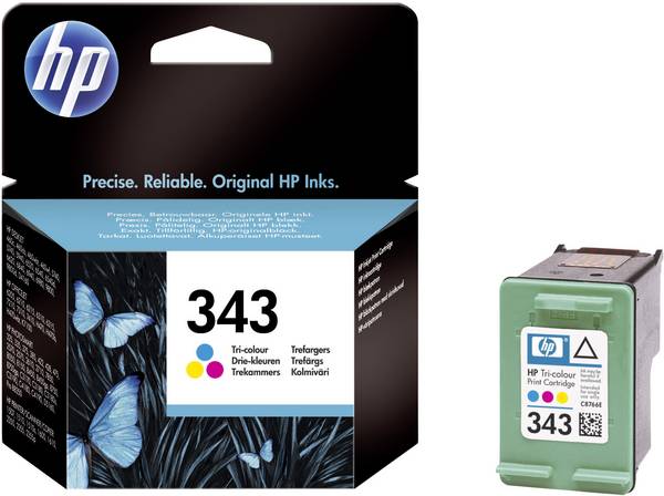 HP Ink cartridge 343 Original  Cyan, Magenta, Yellow C8766EE Ink