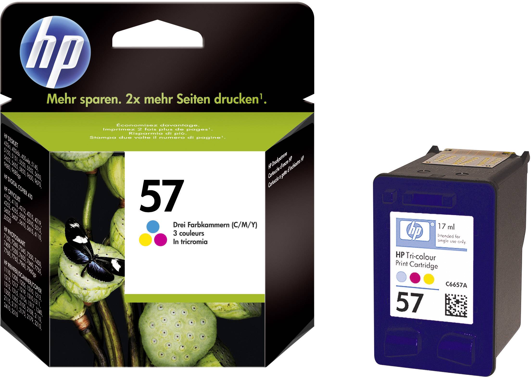 HP Ink cartridge 57 Original Cyan, Magenta, Yellow C6657AE Ink