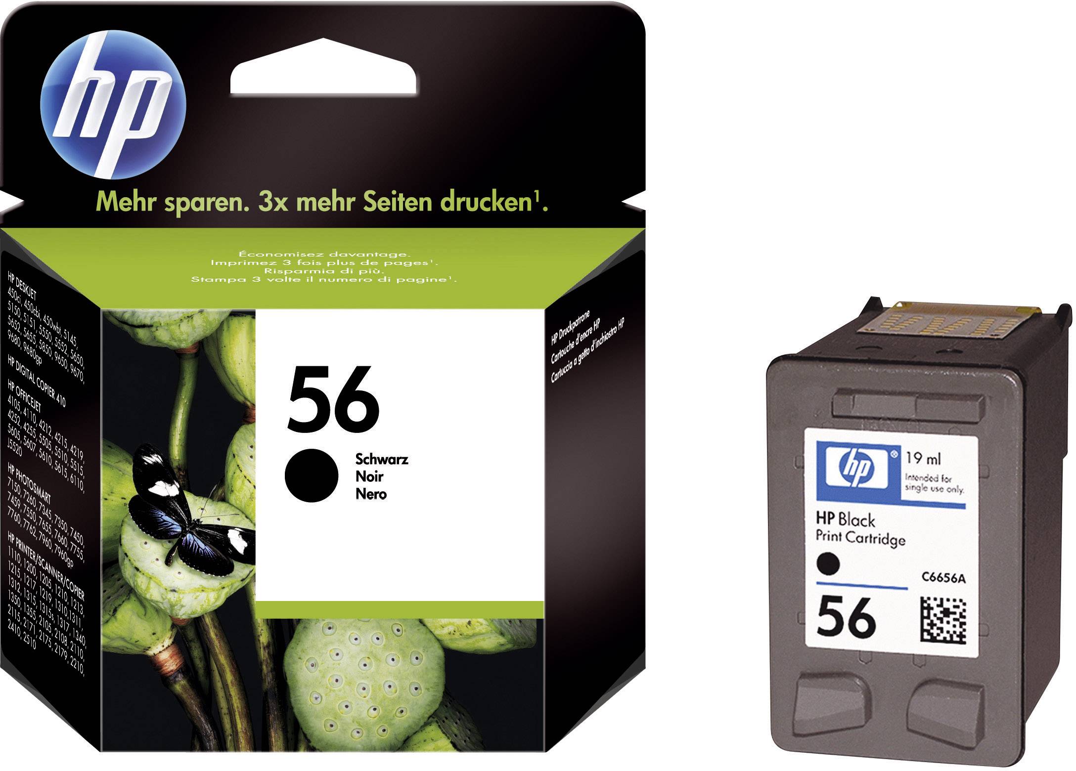 HP Ink cartridge 56 Original Black C6656AE Ink
