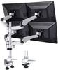 SpeaKa Professional Monitor desk mount SP-3957076 Flex 4 Display(s) 25,4 cm (10") - 68,6 cm (27") Black, Silver Height-adjustable, Tiltable, Swivelling, Swivelling, Retractable