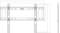 Diagram of a TV wall mount with adjustable arms and mounting points. Side view shows the profile of the mount.