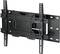 Black, adjustable metal TV wall mount with multiple struts and holes for flexible mounting options.
