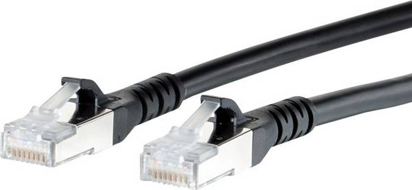 Metz Connect 1308453000-E RJ45 Patch cable CAT 6A S/FTP 3.00 m Black incl. detent 1 pc(s)
