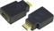 Two black adapters for HDMI and Micro-HDMI ports, lying side by side.