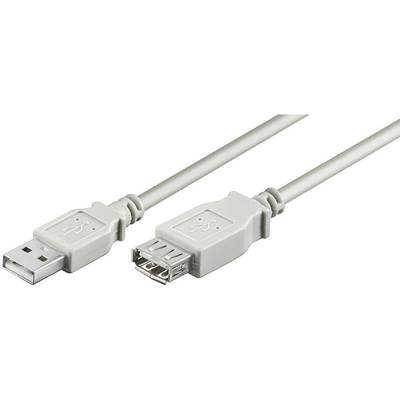 Goobay USB cable USB 2.0 USB-A plug, USB-A socket 5.00 m Grey  68717