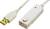 'A white USB cable with a gold-plated plug and rectangular adapter. The adapter has an attached LED indicator.'