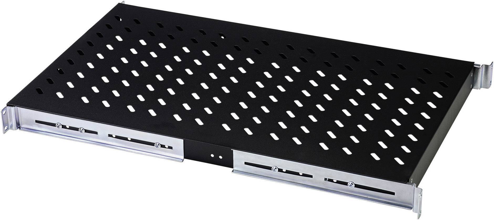 Digitus DN-19 TRAY-2-1000SW 19 inch Server rack cabinet shelf 1 U Retractable Suitable for (cabinet depths): 1000 mm Bla