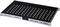 Black perforated rack shelf for server or network cabinets, made of metal with silver mounting rails, horizontally mountable.