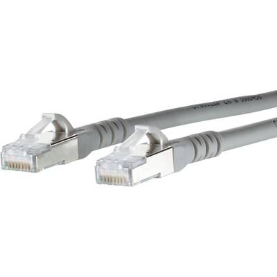Two grey Ethernet cables with RJ45 connectors, commonly used for network connections.