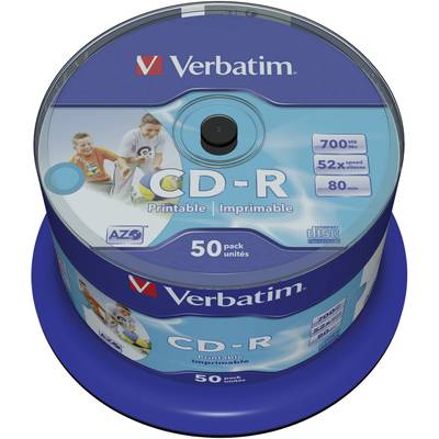 Verbatim 43438 Blank CD-R 80 700 MB 50 pc(s) Spindle Printable