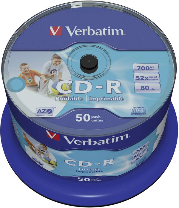Verbatim 43438 Blank CD-R 80 700 MB 50 pc(s) Spindle Printable