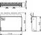 Technical drawing of an electronic module, showing top, front, and side views with precise dimensional specifications and components.