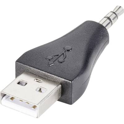 Goobay 93981 93981 USB / Jack Audio/phono Adapter [1x Jack plug 3.5 mm - 1x USB 2.0 connector A] Black